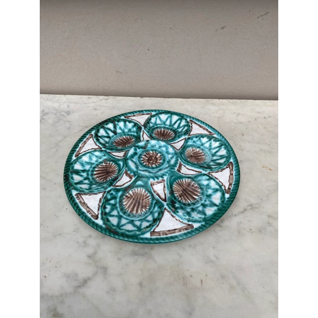 Rare Oyster Plate signed Robert Picault. Robert Picault (1919 - 2000) was born in Vincennes, Paris and studied at the...