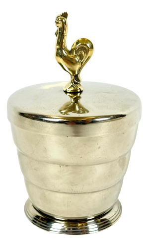 Art Deco Danish Jar with Rooster from Nordisk Malm, 1930s