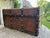 English Antique Wood and Iron-Bound Travel Trunk - Rustic Storage For Sale - Image 3 of 11