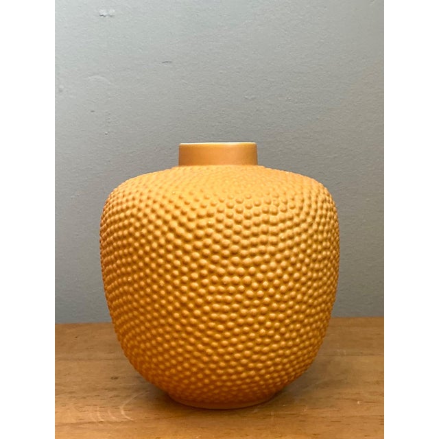 Mid-Century Modern Mid-Century Modern Swiss Orange Ceramic Vase For Sale - Image 3 of 14