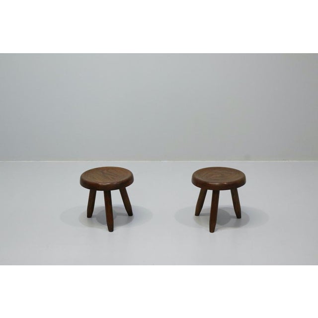 Mid-Century Modern Vintage Low Stools by Charlotte Perriand, 1960s, Set of 2 For Sale - Image 3 of 14
