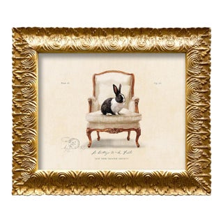 Contemporary Reproduction Art Print of Vintage "Parlor Rabbit" (1), Framed For Sale