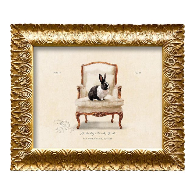 Contemporary Reproduction Art Print of Vintage "Parlor Rabbit" (1), Framed For Sale