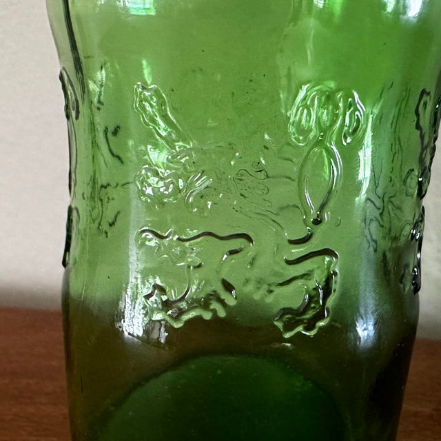 Early 20th Century Vintage Early 20th Century Schweppes Green Glass Bottle Embossed With the Royal British Warrant Lion Crest For Sale - Image 5 of 13
