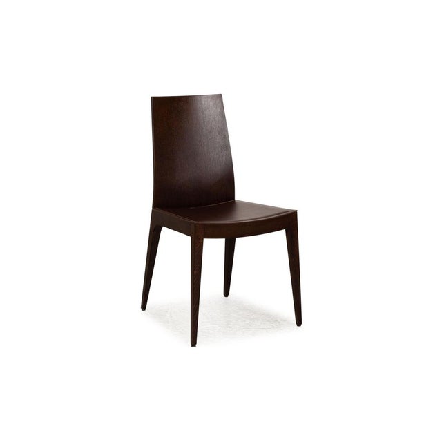 Animal Skin Brown Leather Chairs from Calligaris, Set of 4 For Sale - Image 7 of 11
