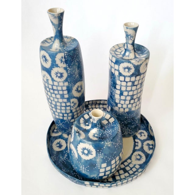Mid-Century Modern Vases & Tray Jamie Young For Sale - Image 3 of 8