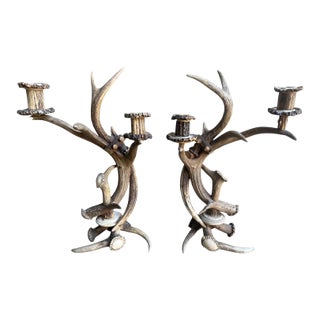 Antler Candelabra Black Forest Decor For Sale