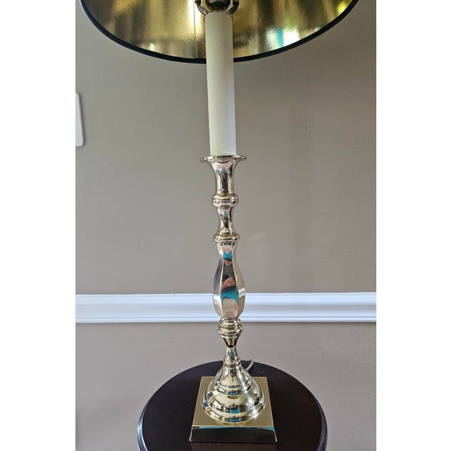 Late 20th Century Baldwin Brass Candlestick Lamp Chairish
