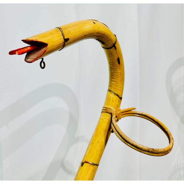 Mid 20th Century Vintage Mid Century Era Albini Style Rattan Plant Stands For Sale - Image 5 of 9