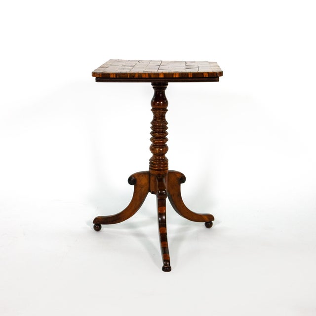 Regency Games Table With Chessboard Top and Oyster Veneer, English, Circa 1830 For Sale - Image 4 of 7