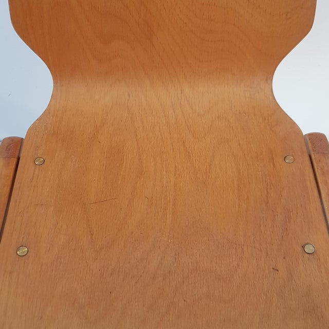 Set of Stacking Chairs in Beech, 1960s For Sale - Image 10 of 17