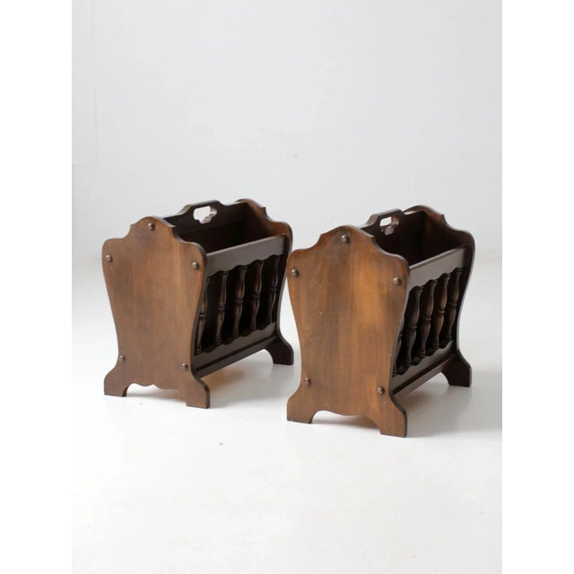 Vintage Lodge Style Magazine Racks Pair For Sale - Image 6 of 13