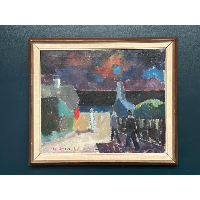 Arnold W. Pedersen, Promenad, 1960s, Oil Painting on Canvas, Framed For Sale - Image 12 of 17