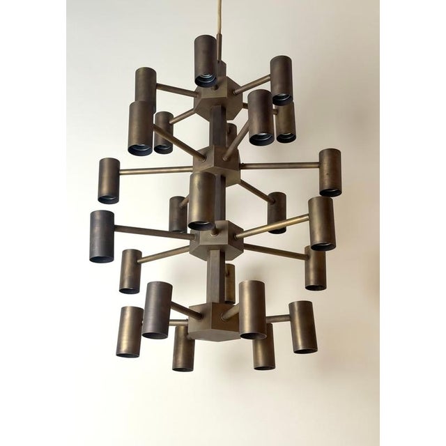 Mid-Century Brass 24-Light Chandelier attributed to Gotthold Schönwandt, Germany, 1960s For Sale - Image 14 of 18