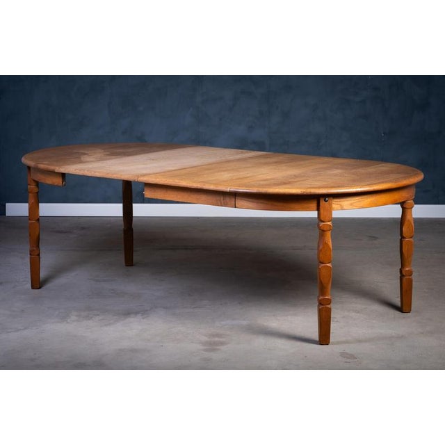 Brutalist Oak Dining Table attributed to Henning Kjærnulf, 1970s For Sale - Image 9 of 11