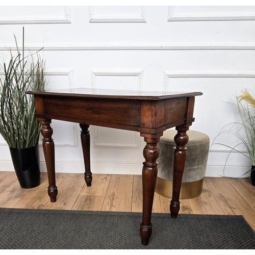 Brown Antique Italian Walnut Console Table, 1890s For Sale - Image 8 of 9