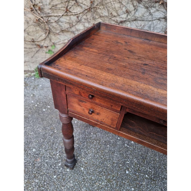 French Watchmakers Workbench with Drawers and Leather Surface, 1900s For Sale - Image 15 of 18