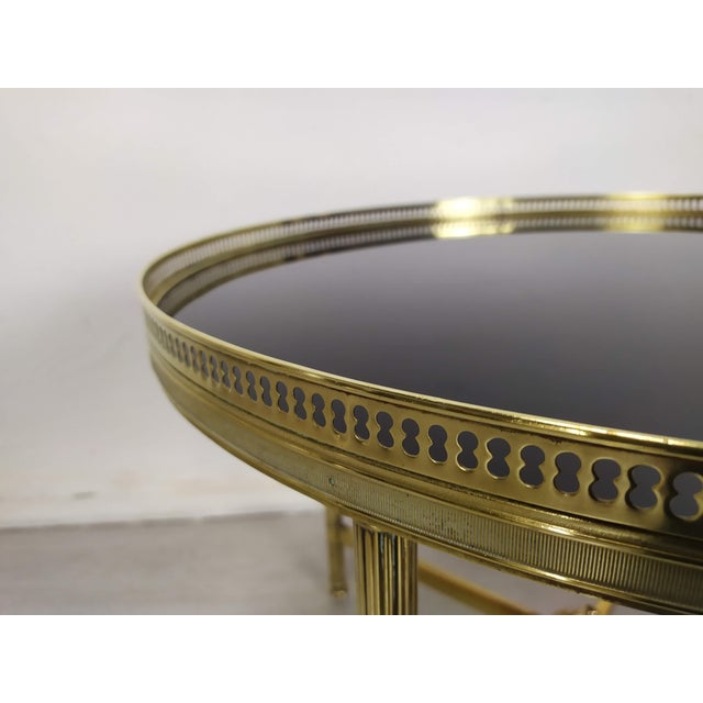 Coffee Table in Brass and Black Glass, 1970s For Sale - Image 12 of 16