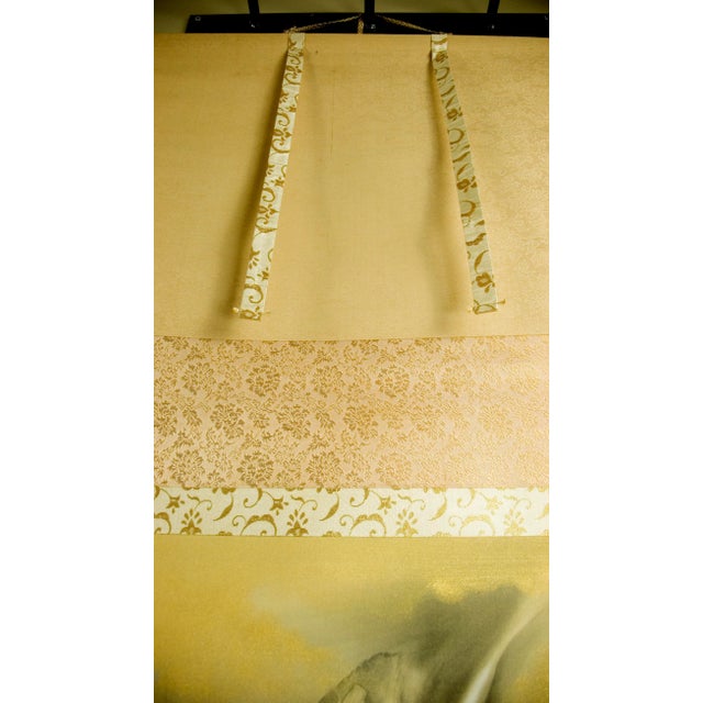 Early 20th Century Japanese Scroll of a Seated Kannon For Sale - Image 4 of 8