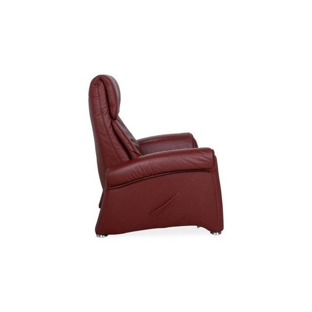 Cherry Red Leather Armchair from Himolla For Sale - Image 16 of 18