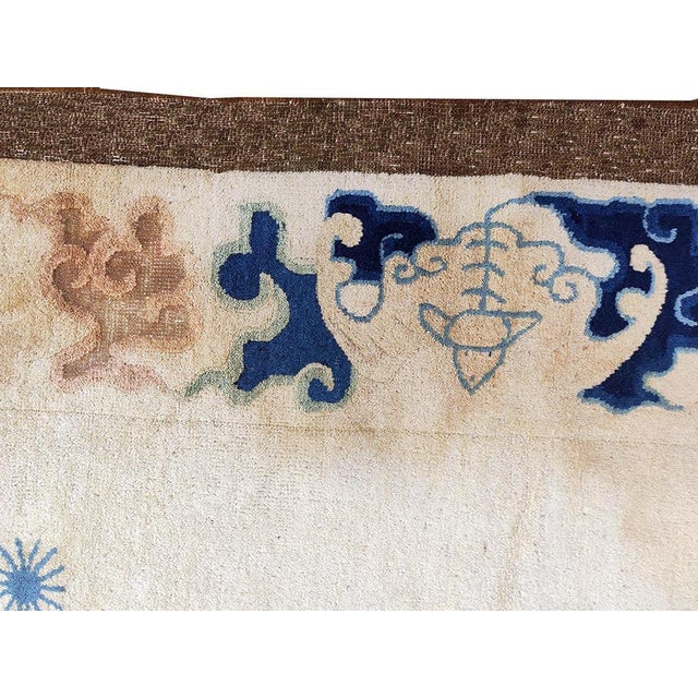 Early 20th Century 1880s Beige Antique Chinese Peking Rug With Eight Immortals Playing Weiqi "Go" For Sale - Image 5 of 11