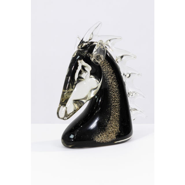 Murano Pair of Murano Glass Horse Head Sculptures For Sale - Image 4 of 8