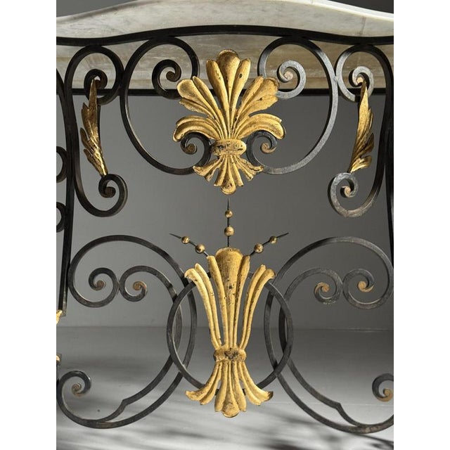 Wrought Iron and Marble Console Table, 1950s For Sale - Image 15 of 18