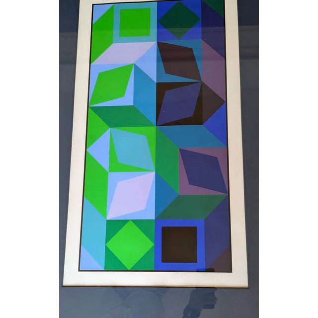 Victor Vasarely (Hungarian/French, 1906-1997). Lithograph on heavy woven linen paper possibly. The artist, known as the...