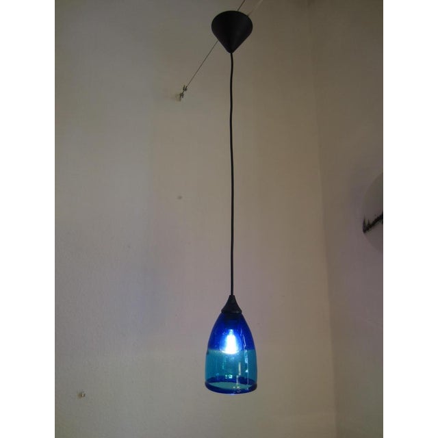 Small Blue and Turquoise Murano Glass Pendant, 1990s For Sale - Image 3 of 4