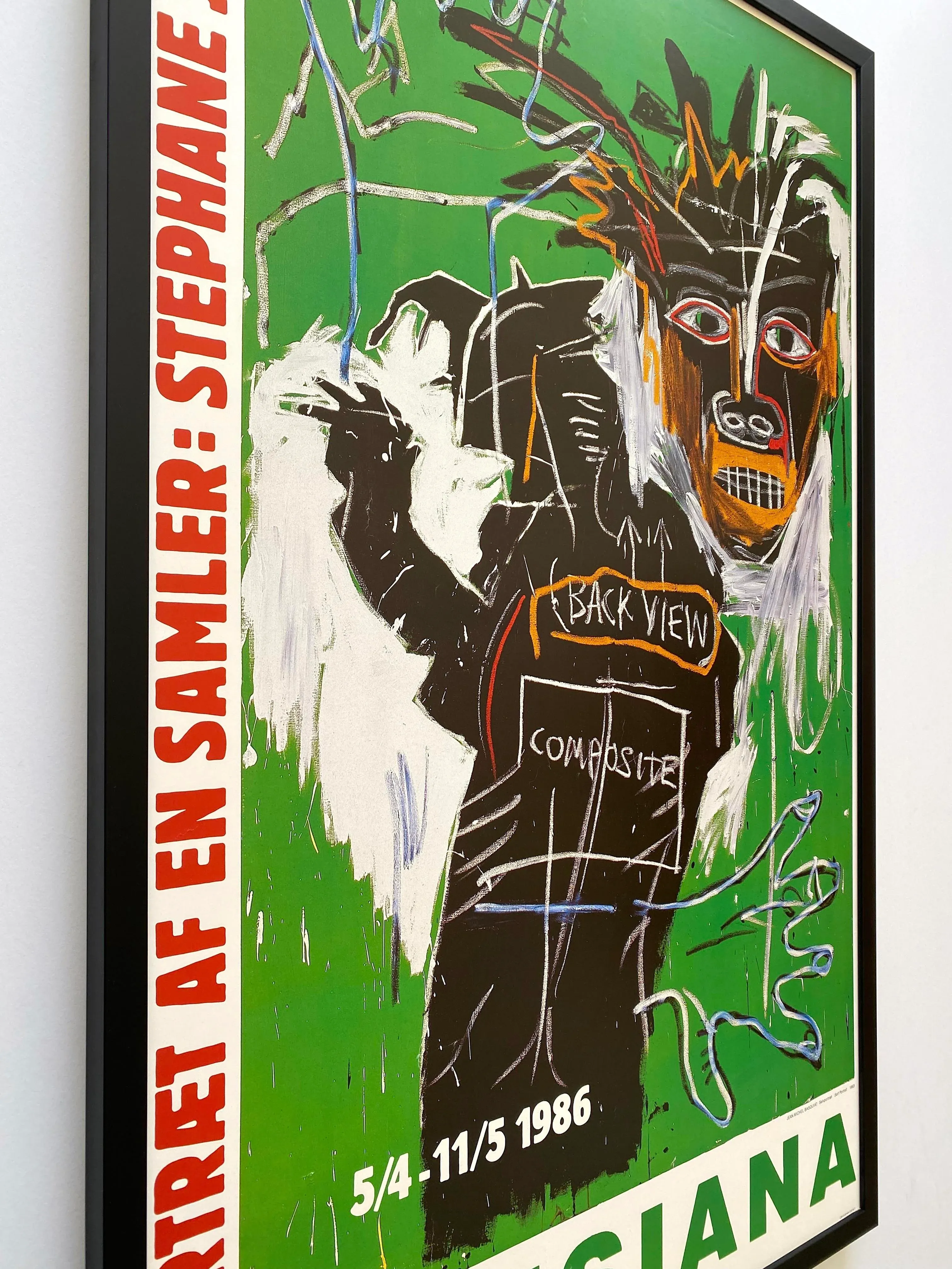 Jean Michel Basquiat Vintage 1986 Lithograph Print Framed Large