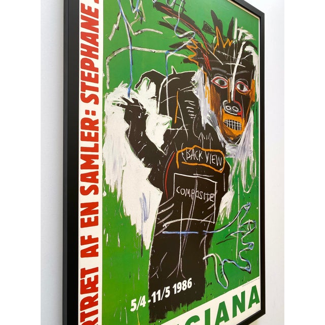 Jean Michel Basquiat Vintage 1986 Lithograph Print Framed Large Denmark Exhibition Poster " Self Portrait as a Heel ( Part Two ) " 1983 For Sale In Kansas City - Image 6 of 12