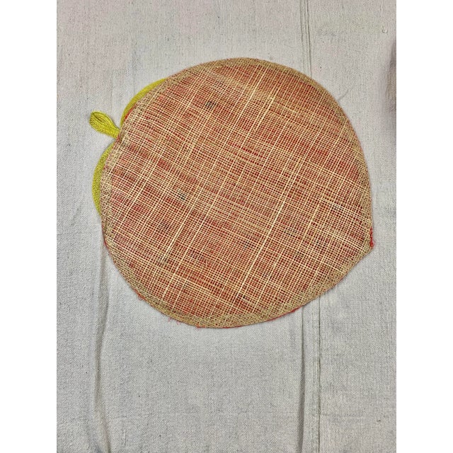 Red Vintage Strawberry Raffia Placemats-Set of 4 For Sale - Image 8 of 9
