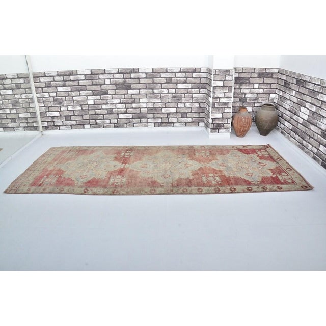 Handknotted Oushak Vintage Carpet For Sale - Image 4 of 15