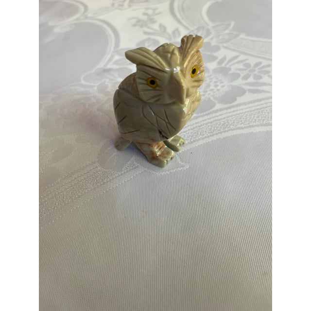 2000s Hand-Carved Marble Owl Figurine, Peru For Sale In Seattle - Image 6 of 11