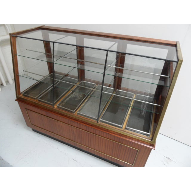 Maroon Antique Mahogany Bakery Display Cabinet, 1920s For Sale - Image 8 of 18