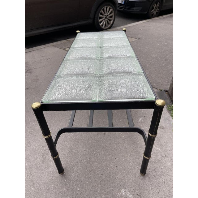 Mid-Century Modern Stitched Leather Cocktail Table by Jacques Adnet, 1950s For Sale - Image 3 of 16