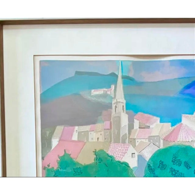 Mid-Century Modern Original Mid Century Georges Lambert Lithograph, Landscape - Village Provencal, Signed and Numbered For Sale - Image 3 of 11