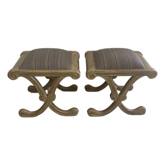 French Regency Ottomans - A Pair For Sale