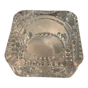 French Art Deco Cut Glass Salt Cellar Dish