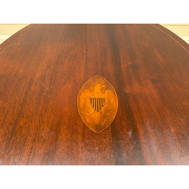 1938 American Museum Collection Federal Mahogany Tilt-Top Table With Eagle Inlay For Sale - Image 10 of 17