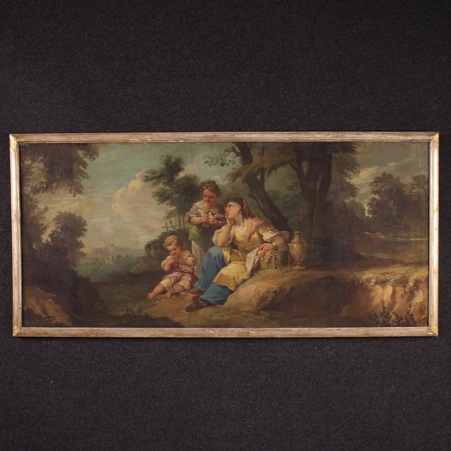 French Artist, Rococo Genre Scene, 1770, Oil on Canvas For Sale - Image 16 of 16