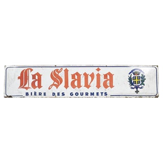 Enameled Advertising Sign from La Slavia For Sale