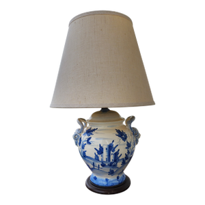 Blue and White Italian Ceramic Lamp