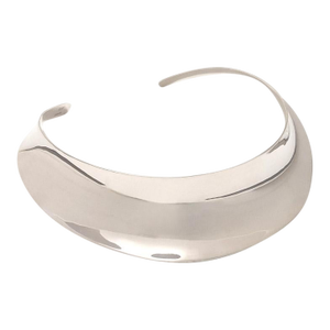 1990s Heavy Anticlastic Choker, Modernist Gerhard Herbst Studios Silver Collar