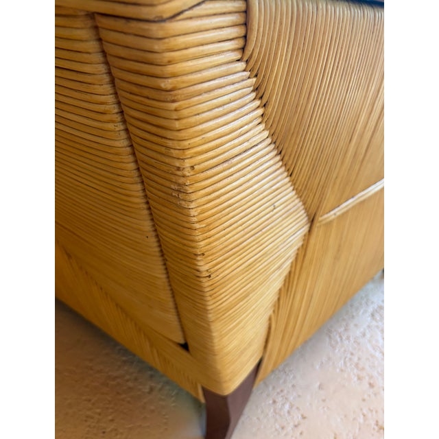 Wood John Hutton, Donghia, Mahogany, Wicker Cane, Merbau Lounge Chairs, Usa, 1995 For Sale - Image 7 of 7