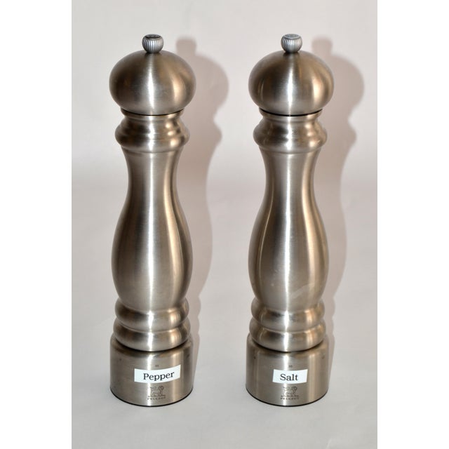 Large Peugeot Paris Stainless Steel Bistro Pepper and Salt Mill For Sale - Image 17 of 17