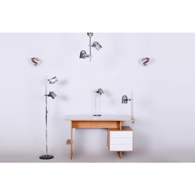 Mid-Century Modern Table Lamp in Chrome by J. Indra for Combi Lux, Czech, 1970s For Sale - Image 10 of 11