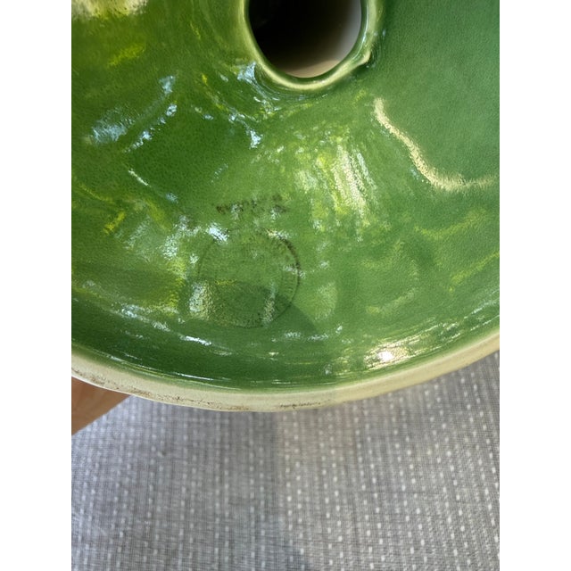 Vintage Bordallo Pinheiro Green Ceramic Candlestick a Pair For Sale - Image 10 of 11