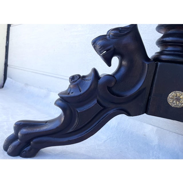 Neo-Renaissance Historic Revival Style Black and Brown Console Table, Late 19th-Early 20th Century For Sale - Image 13 of 18