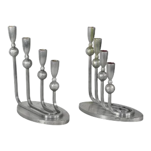 Large Pair of Palmer Smith Four Light Candlesticks